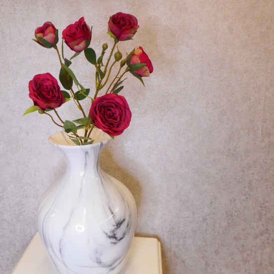 Long Stem Artificial Spray Roses Dark Pink 67cm Artificial Flowers